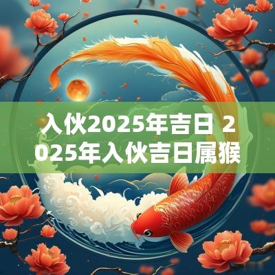 入伙2025年吉日 2025年入伙吉日属猴