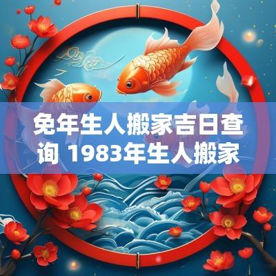 免年生人搬家吉日查询 1983年生人搬家吉日