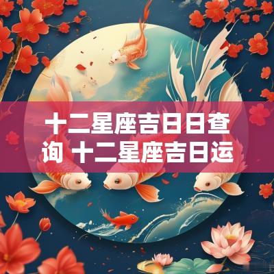 十二星座吉日日查询 十二星座吉日运势详解