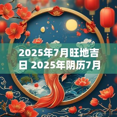 2025年7月旺地吉日 2025年阴历7月最旺的日子