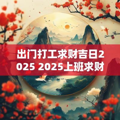 出门打工求财吉日2025 2025上班求财吉日