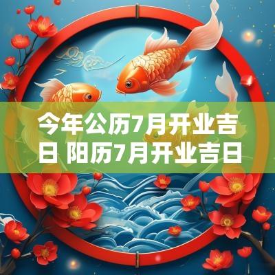 今年公历7月开业吉日 阳历7月开业吉日吉时