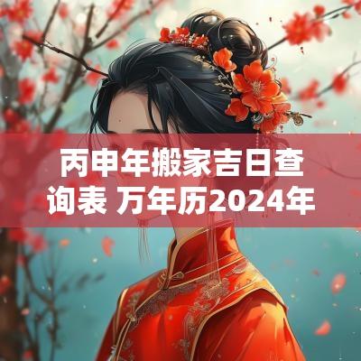 丙申年搬家吉日查询表 万年历2025年7月搬家吉日一览表