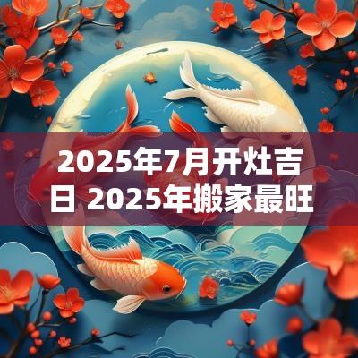 2025年7月开灶吉日 2025年搬家最旺的吉日7月