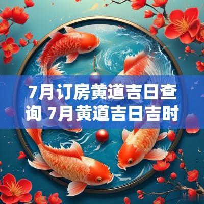7月订房黄道吉日查询 7月黄道吉日吉时一览表