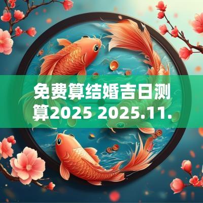 免费算结婚吉日测算2025 2025.11.4结婚吉日