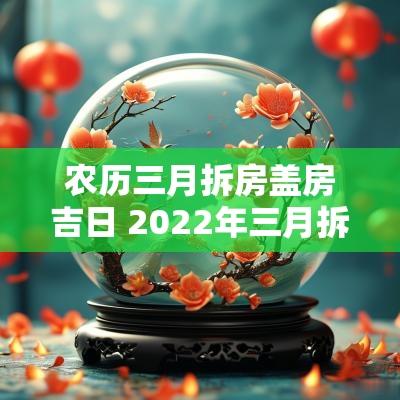 农历三月拆房盖房吉日 2025年三月拆房动土吉日一览表