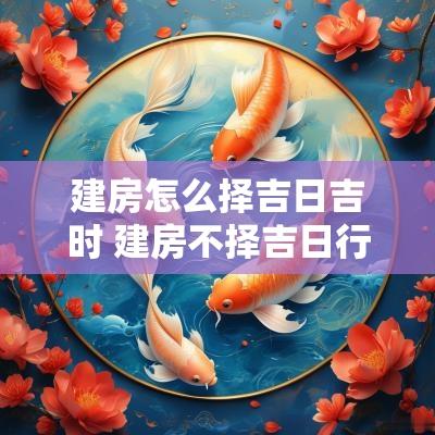建房怎么择吉日吉时 建房不择吉日行不行