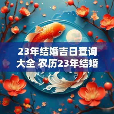 23年结婚吉日查询大全 农历23年结婚吉日一览表
