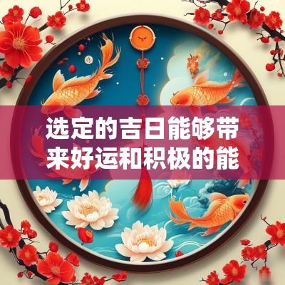 选定的吉日能够带来好运和积极的能量。