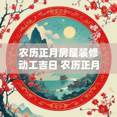 农历正月房屋装修动工吉日 农历正月装修房子的吉日