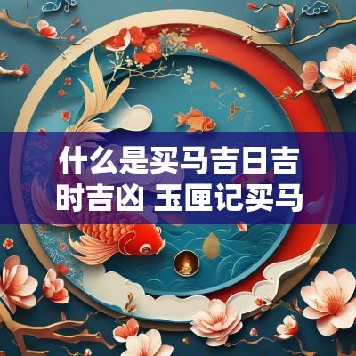 什么是买马吉日吉时吉凶 玉匣记买马吉日