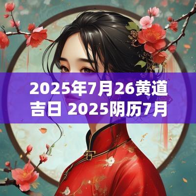 2025年7月26黄道吉日 2025阴历7月的黄道吉日
