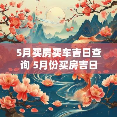 5月买房买车吉日查询 5月份买房吉日