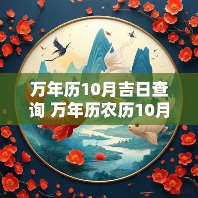 万年历10月吉日查询 万年历农历10月黄道吉日