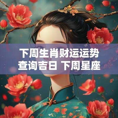 下周生肖财运运势查询吉日 下周星座吉日吉时运势