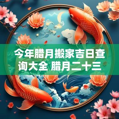 今年腊月搬家吉日查询大全 腊月二十三搬家吉日一览表