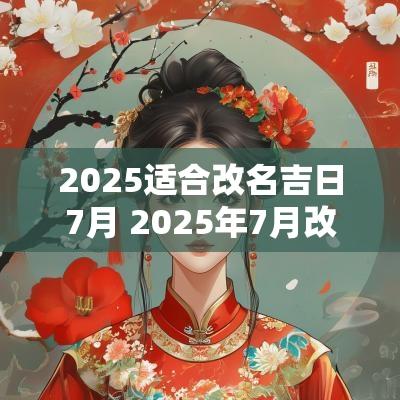 2025适合改名吉日7月 2025年7月改名吉日
