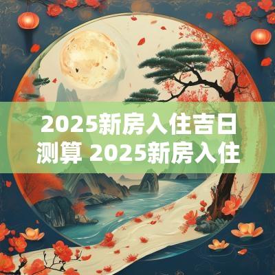 2025新房入住吉日测算 2025新房入住吉日查询