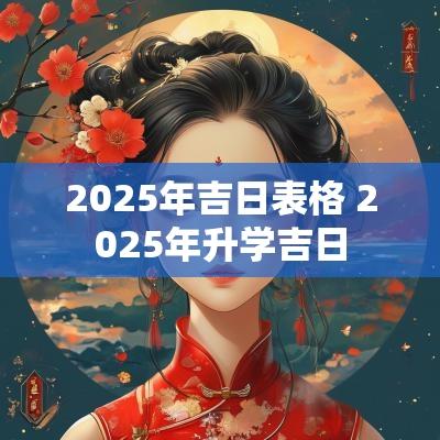 2025年吉日表格 2025年升学吉日