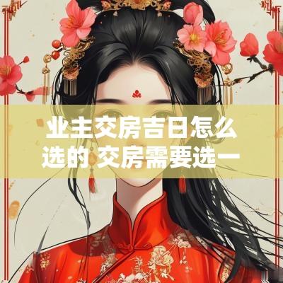 业主交房吉日怎么选的 交房需要选一个吉日吗
