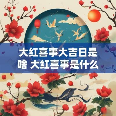 大红喜事大吉日是啥 大红喜事是什么意思
