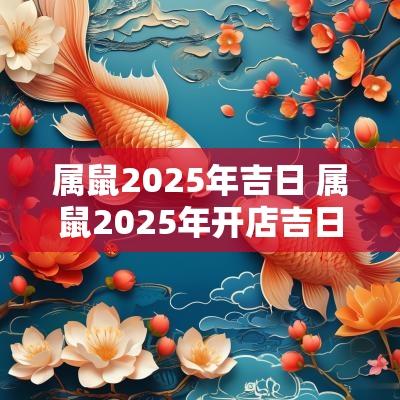 属鼠2025年吉日 属鼠2025年开店吉日
