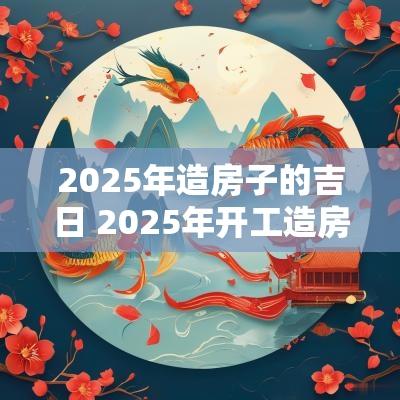 2025年造房子的吉日 2025年开工造房吉日