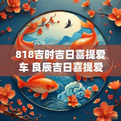 818吉时吉日喜提爱车 良辰吉日喜提爱车顺风顺水
