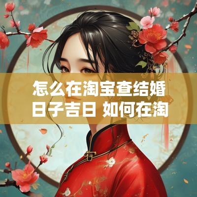 怎么在淘宝查结婚日子吉日 如何在淘宝查是否结婚