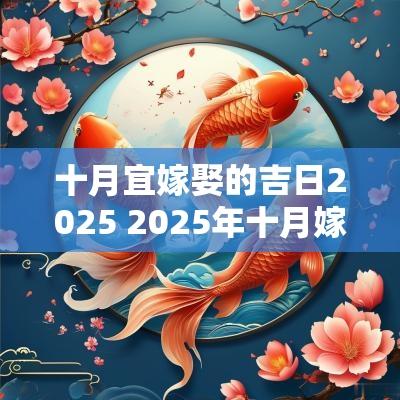 十月宜嫁娶的吉日2025 2025年十月嫁娶吉日一览表
