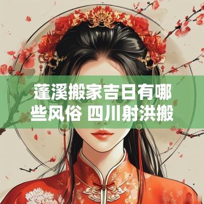 蓬溪搬家吉日有哪些风俗 四川射洪搬家仪式和讲究