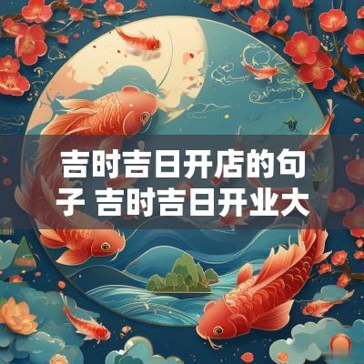 吉时吉日开店的句子 吉时吉日开业大吉祝福语