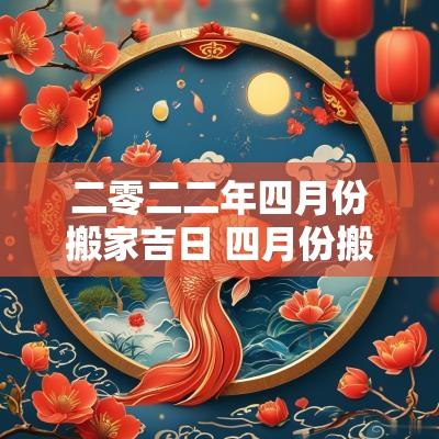 二零二二年四月份搬家吉日 四月份搬家吉日2025一览表