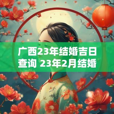 广西23年结婚吉日查询 23年2月结婚吉日查询免费