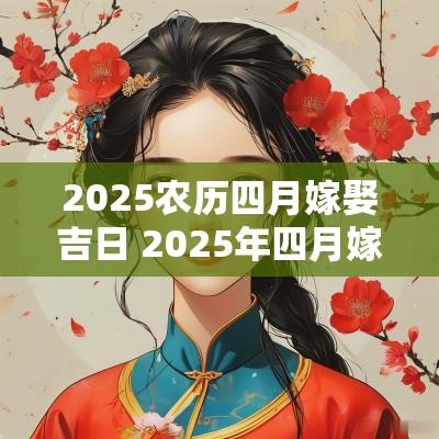 2025农历四月嫁娶吉日 2025年四月嫁娶吉日一览表