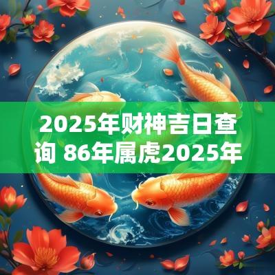 2025年财神吉日查询 86年属虎2025年财神方位
