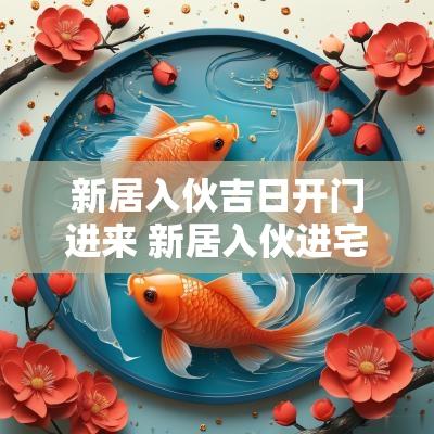 新居入伙吉日开门进来 新居入伙进宅大吉