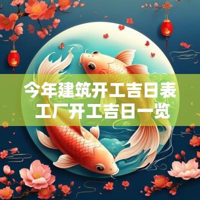 今年建筑开工吉日表 工厂开工吉日一览表