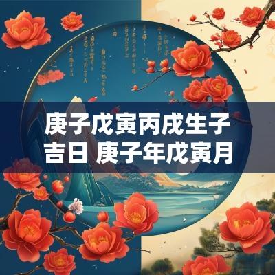 庚子戊寅丙戌生子吉日 庚子年戊寅月戊子日生孩子