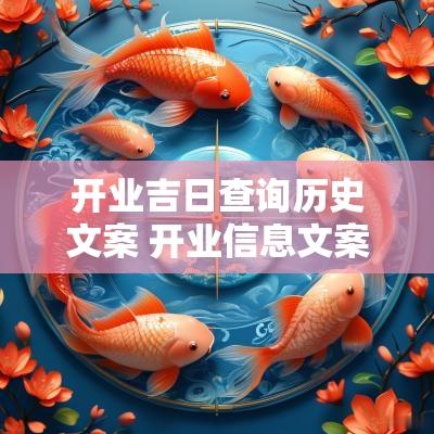 开业吉日查询历史文案 开业信息文案