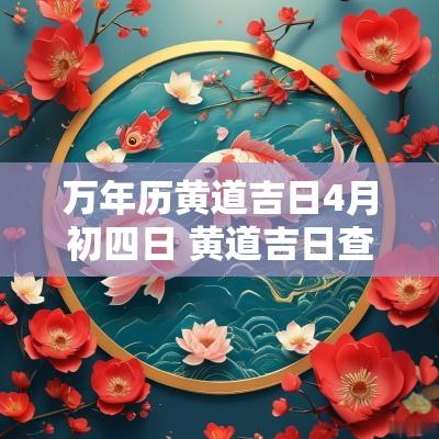 万年历黄道吉日4月初四日 黄道吉日查询4月8日