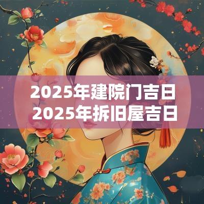 2025年建院门吉日 2025年拆旧屋吉日