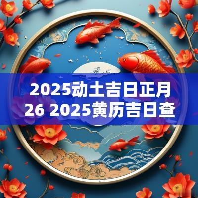 2025动土吉日正月26 2025黄历吉日查询动土