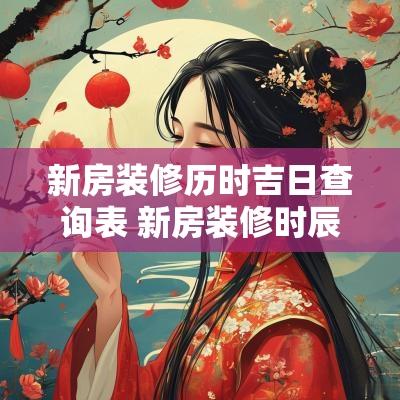 新房装修历时吉日查询表 新房装修时辰