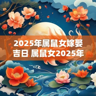 2025年属鼠女嫁娶吉日 属鼠女2025年结婚适合吉日