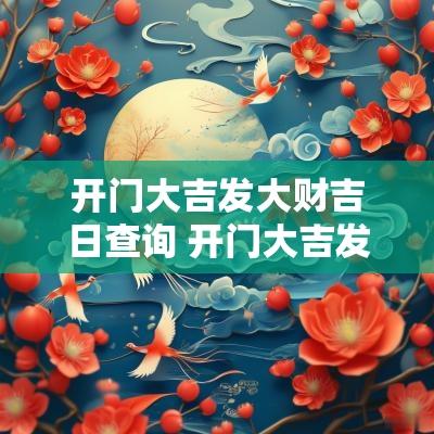 开门大吉发大财吉日查询 开门大吉发大财