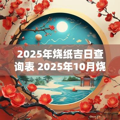 2025年烧纸吉日查询表 2025年10月烧纸吉日