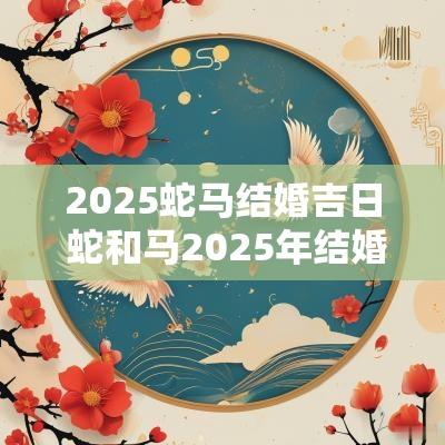 2025蛇马结婚吉日 蛇和马2025年结婚日子