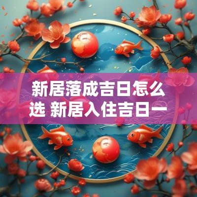新居落成吉日怎么选 新居入住吉日一览表